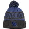 Outlet ✔️ Unbranded Youth Top Of The World Royal Kentucky Wildcats Below Zero Cuffed Knit Hat With Pom ✔️