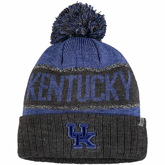 Outlet ✔️ Unbranded Youth Top Of The World Royal Kentucky Wildcats Below Zero Cuffed Knit Hat With Pom ✔️