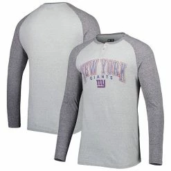 Best reviews of 💯 Unbranded Men's Concepts Sport Heather Gray New York Giants Ledger Raglan Long Sleeve Henley T-Shirt 🔔