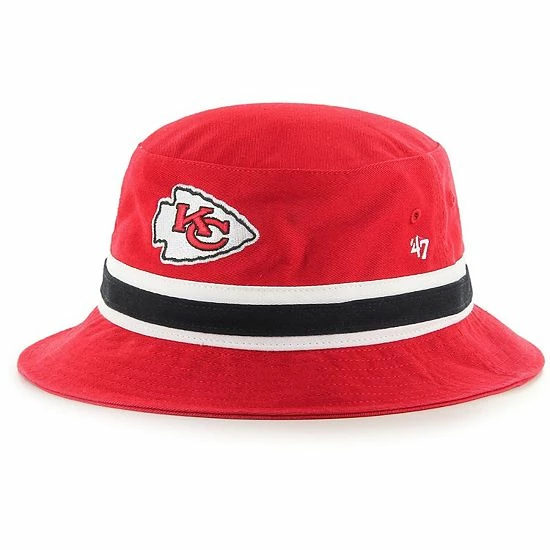 Promo ๐ Unbranded Men's '47 Red Kansas City Chiefs Striped Bucket Hat ๐