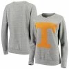 Promo 🧨 Unbranded 👩 Women's Pressbox Heathered Gray Tennessee Volunteers Big Team Logo Knobi Fleece Tri-Blend Crew Neck Sweatshirt 🥰