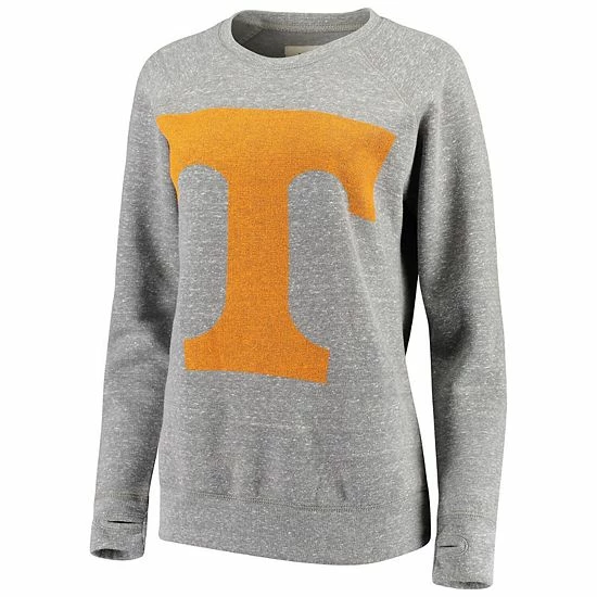 Promo ๐งจ Unbranded ๐ฉ Women's Pressbox Heathered Gray Tennessee Volunteers Big Team Logo Knobi Fleece Tri-Blend Crew Neck Sweatshirt ๐ฅฐ - Image 2