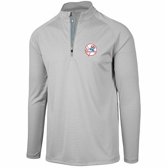 New 🎉 Unbranded Men's Levelwear Gray New York Yankees Orion Historic Logo Raglan Quarter-Zip Jacket 🎁 - Image 3