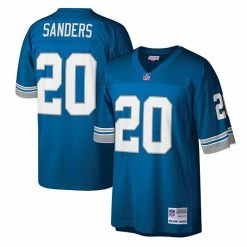 Best Pirce 🛒 Unbranded Men's Mitchell & Ness Barry Sanders Blue Detroit Lions Legacy Replica Jersey ⭐