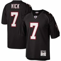 Outlet ❤️ Unbranded Men's Mitchell & Ness Michael Vick Black Atlanta Falcons Legacy Replica Jersey 🎁