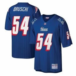 Best Sale ❤️ Unbranded Men's Mitchell & Ness Tedy Bruschi Royal New England Patriots Legacy Replica Jersey ✨