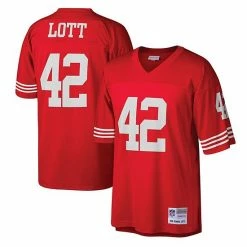 Promo ⌛ Unbranded Men's Mitchell & Ness Ronnie Lott Scarlet San Francisco 49ers Legacy Replica Jersey 🎁