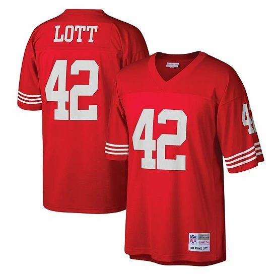Promo โ Unbranded Men's Mitchell & Ness Ronnie Lott Scarlet San Francisco 49ers Legacy Replica Jersey ๐