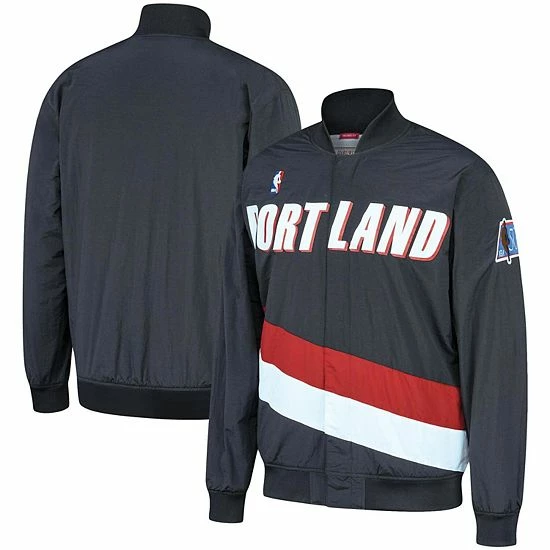 Coupon โจ Unbranded Men's Mitchell & Ness Black Portland Trail Blazers Hardwood Classics Authentic Warm-Up Full-Snap Jacket ๐ - Image 2
