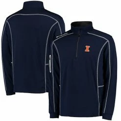 Budget 🥰 Unbranded Men's Columbia Golf Navy Illinois Fighting Illini Shotgun Quarter-Zip Pullover ✨