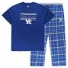 Cheapest 😉 Unbranded Men's Concepts Sport Royal/Gray Kentucky Wildcats Big & Tall Plaid Pants Sleep Set ✔️