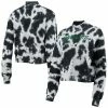 Promo ⭐ Unbranded 👩 Women's Junk Food Black Philadelphia Eagles Tie-Dye Cropped Pullover Sweatshirt 💯