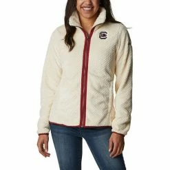 Brand new ✨ Unbranded 👩 Women's Columbia Cream South Carolina Gamecocks Fireside II Sherpa Full-Zip Jacket 😀