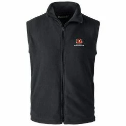 Budget ✨ Unbranded Men's Black Cincinnati Bengals Houston Fleece Full-Zip Vest 🎁