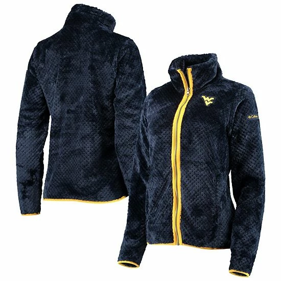 Coupon ✔️ Unbranded 👩 Women's Columbia Navy West Virginia Mountaineers Fireside II Sherpa Full-Zip Jacket ✨ - Image 2