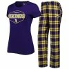 Top 10 🔔 Unbranded 👩 Women's Concepts Sport Purple/Gold Minnesota Vikings Badge T-Shirt & Pants Sleep Set 🤩