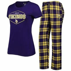 Top 10 🔔 Unbranded 👩 Women's Concepts Sport Purple/Gold Minnesota Vikings Badge T-Shirt & Pants Sleep Set 🤩