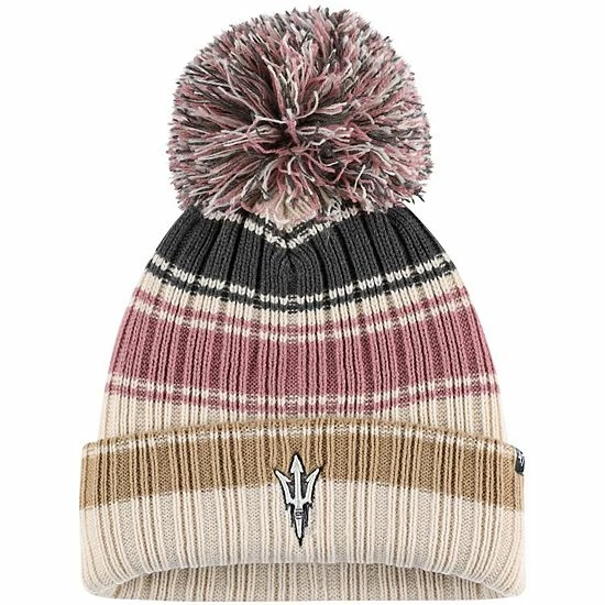 Deals 👏 Unbranded 👩 Women's '47 Cream Arizona State Sun Devils Daphne Cuffed Knit Hat With Pom 🤩