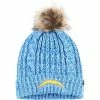 Promo ✨ Unbranded 👩 Women's '47 Powder Blue Los Angeles Chargers Logo Meeko Cuffed Knit Hat With Pom 👍