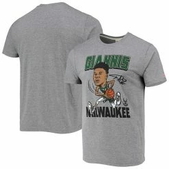 Best deal 🔥 Unbranded Men's Homage Giannis Antetokounmpo Heathered Gray Milwaukee Bucks Caricature Tri-Blend T-Shirt ✔️