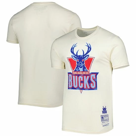 Coupon ๐ Unbranded Men's Mitchell & Ness Cream Milwaukee Bucks Hardwood Classics Americana Freedom T-Shirt โจ