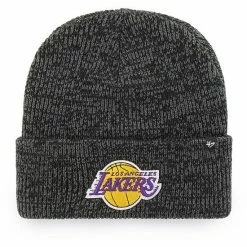 Flash Sale ⭐ Unbranded Men's '47 Black Los Angeles Lakers Brain Freeze Cuffed Knit Hat 🌟