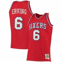 Best Sale ❤️ Unbranded Men's Mitchell & Ness Julius Erving Red Philadelphia 76ers Big & Tall Hardwood Classics Jersey 😍