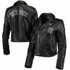 Deals ⌛ Unbranded 👩 Women's The Wild Collective Black New York Yankees Faux Leather Moto Full-Zip Jacket 👏