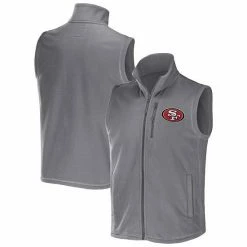 Best Pirce 🤩 Unbranded Men's NFL X Darius Rucker Collection By Fanatics Gray San Francisco 49ers Polar Fleece Full-Zip Vest 👏