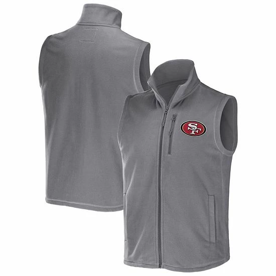 Best Pirce 🤩 Unbranded Men's NFL X Darius Rucker Collection By Fanatics Gray San Francisco 49ers Polar Fleece Full-Zip Vest 👏