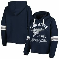Top 10 🎉 Unbranded 👩 Women's Pressbox Navy Penn State Nittany Lions Super Pennant Pullover Hoodie 😀