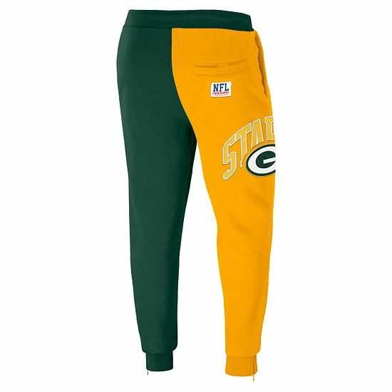Best Sale 🎁 Unbranded Men's NFL X Staple Hunter Green Green Bay Packers Split Logo Fleece Pants 🎁 - Image 4