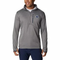 Deals ❤️ Unbranded Men's Columbia Gray Penn State Nittany Lions Park View Omni-Wick Half-Zip Top 🤩