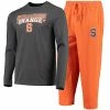 Cheap 😀 Unbranded Men's Concepts Sport Orange/Heathered Charcoal Syracuse Orange Meter Long Sleeve T-Shirt & Pants Sleep Set 🥰