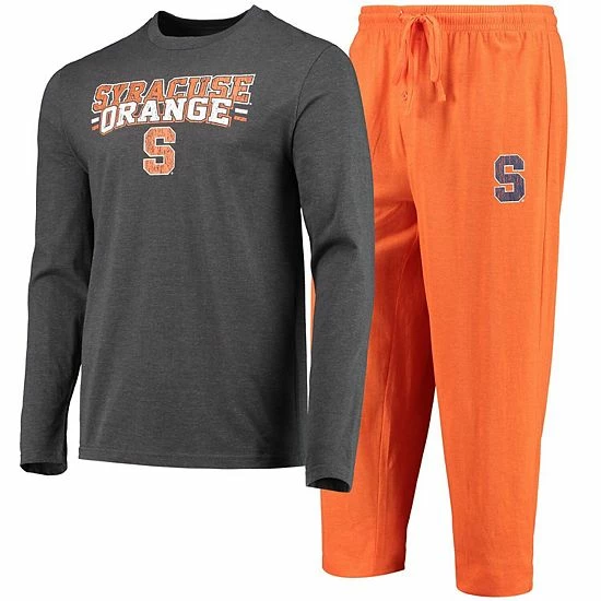 Cheap 😀 Unbranded Men's Concepts Sport Orange/Heathered Charcoal Syracuse Orange Meter Long Sleeve T-Shirt & Pants Sleep Set 🥰