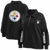 Deals 🎉 Unbranded 👩 Women's WEAR By Erin Andrews Black Pittsburgh Steelers Half-Zip Sweatshirt 🥰