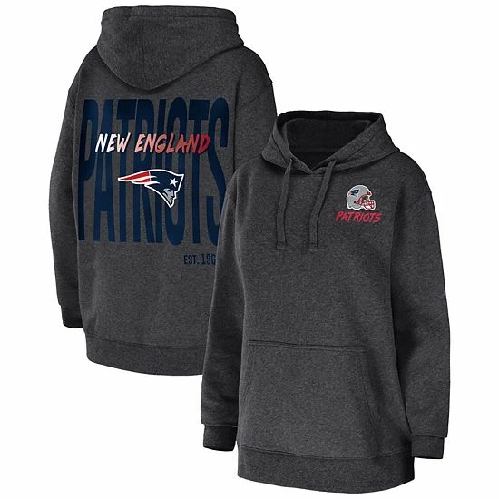 Hot Sale ๐ฅฐ Unbranded ๐ฉ Women's WEAR By Erin Andrews Heather Charcoal New England Patriots Fleece Pullover Hoodie ๐ - Image 2