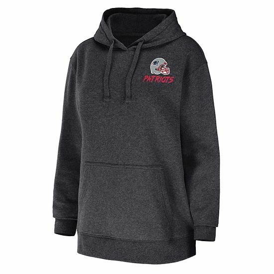 Hot Sale ๐ฅฐ Unbranded ๐ฉ Women's WEAR By Erin Andrews Heather Charcoal New England Patriots Fleece Pullover Hoodie ๐ - Image 3