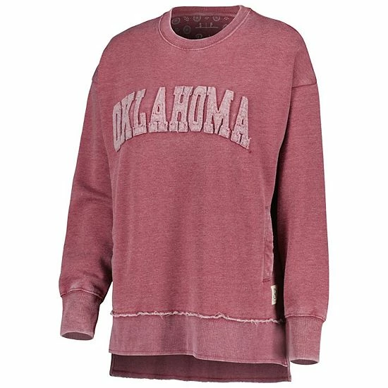 Flash Sale 😍 Unbranded 👩 Women's Pressbox Crimson Oklahoma Sooners Marniville Vintage Wash Pullover Sweatshirt 😍 - Image 3