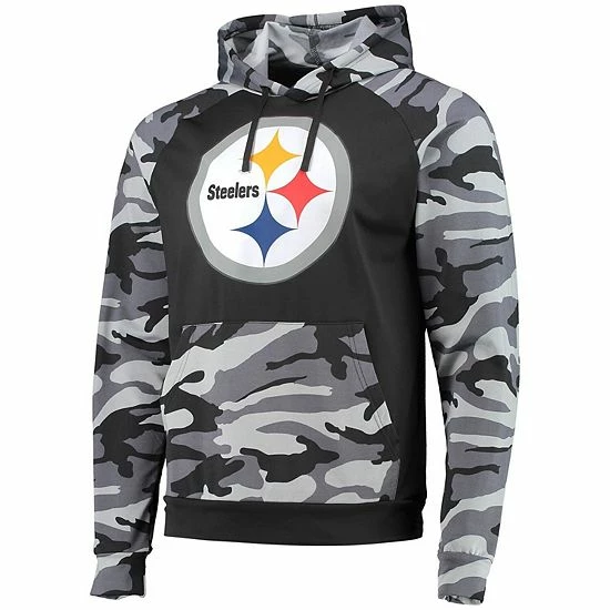 Best deal 🎉 Unbranded Men's FOCO Black Pittsburgh Steelers Camo Raglan Pullover Hoodie 👍 - Image 3