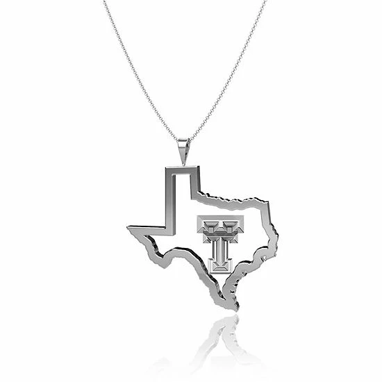New ๐ฅฐ Unbranded Dayna Designs Texas Tech Red Raiders Team State Outline Necklace ๐
