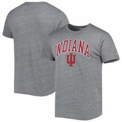 Cheap 👏 Unbranded Men's League Collegiate Wear Heather Gray Indiana Hoosiers 1965 Arch Victory Falls Tri-Blend T-Shirt 🎉