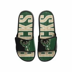 Hot Sale ✨ Unbranded Men's FOCO Milwaukee Bucks Logo Gel Slide 🩴 Sandals ✔️