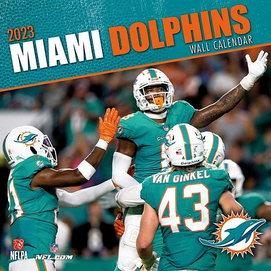 Outlet 😉 Unbranded Miami Dolphins 2023 12" X 12" Team Wall Calendar 😍