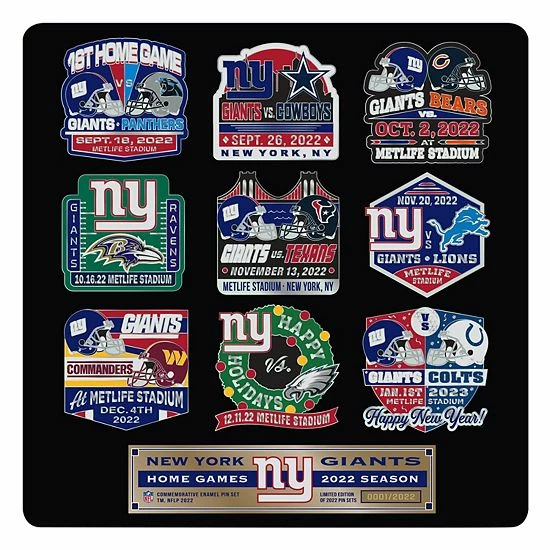 Buy ⌛ Unbranded Mojo New York Giants 9-Pack Collector Pin Set ⭐