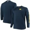 Wholesale ⭐ Unbranded Men's Columbia Navy Michigan Wolverines Big & Tall Terminal Tackle Long Sleeve Omni-Shade T-Shirt ✨