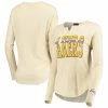 Outlet 🎁 Unbranded 👩 Women's Junk Food Oatmeal Los Angeles Lakers Sunday Thermal Tri-Blend Long Sleeve T-Shirt 😍