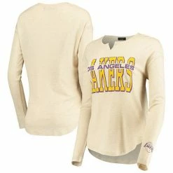 Outlet 🎁 Unbranded 👩 Women's Junk Food Oatmeal Los Angeles Lakers Sunday Thermal Tri-Blend Long Sleeve T-Shirt 😍