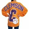 Hot Sale 💯 Unbranded 👩 Women's Orange Clemson Tigers Loud N Proud Spirit Jersey T-Shirt 👏