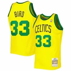Wholesale 🤩 Unbranded Men's Mitchell & Ness Larry Bird Gold Boston Celtics 1985-86 Hardwood Classics Reload 3.0 Swingman Jersey 🎉